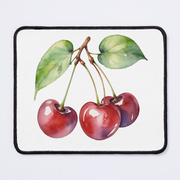 Item preview, Watercolor Trio of Ripe Cherries designed and sold by CharmingGarden.