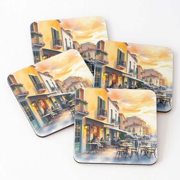 Item preview, Málaga Old Town Café: Sunset Serenity designed and sold by LSVart.