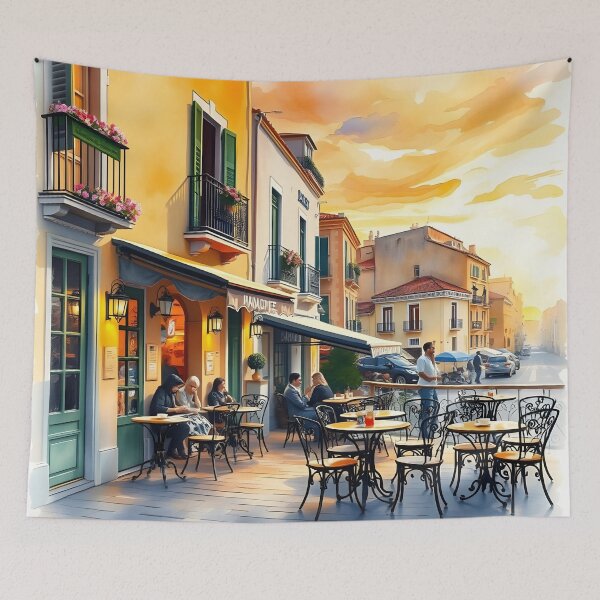 Item preview, Málaga Old Town Café: Sunset Serenity designed and sold by LSVart.