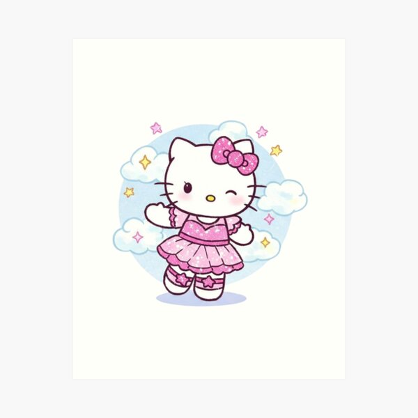 Item preview, Hello Kitty - Pink Dress glitters designed and sold by PYXOO.
