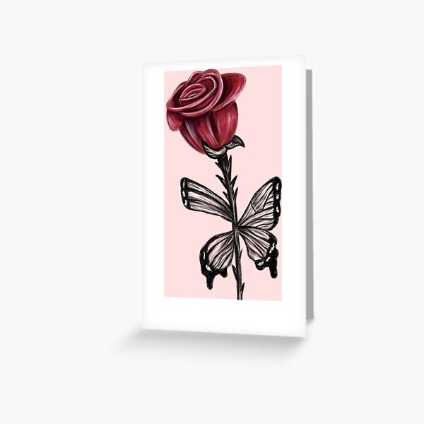 Item preview, Red Rose with butterfly wing leaves Concept Art (Version 2) designed and sold by Scarlet Swan.