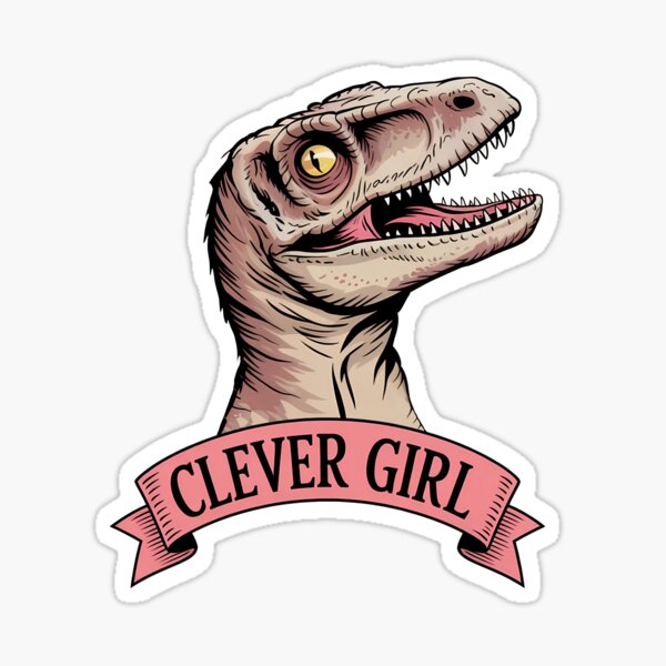 Clever Girl Dinosaur Sticker