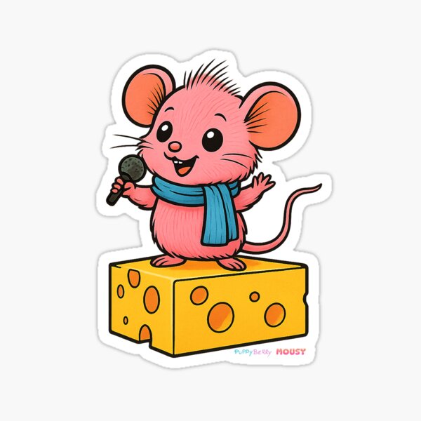 Vista previa del artículo con la obra «MOUSY sobre queso», diseñado y vendido por PuppyBerry.