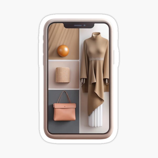 Vista previa del artículo con la obra «Teléfono inteligente que muestra elementos de moda y diseño», diseñado y vendido por Creative88Art.