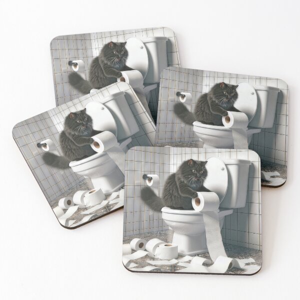 Item preview, Cat Chaos In a Bathroom designed and sold by Maria Dryfhout.