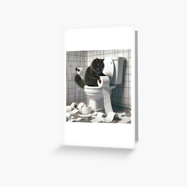 Item preview, Cat Chaos In a Bathroom designed and sold by Maria Dryfhout.