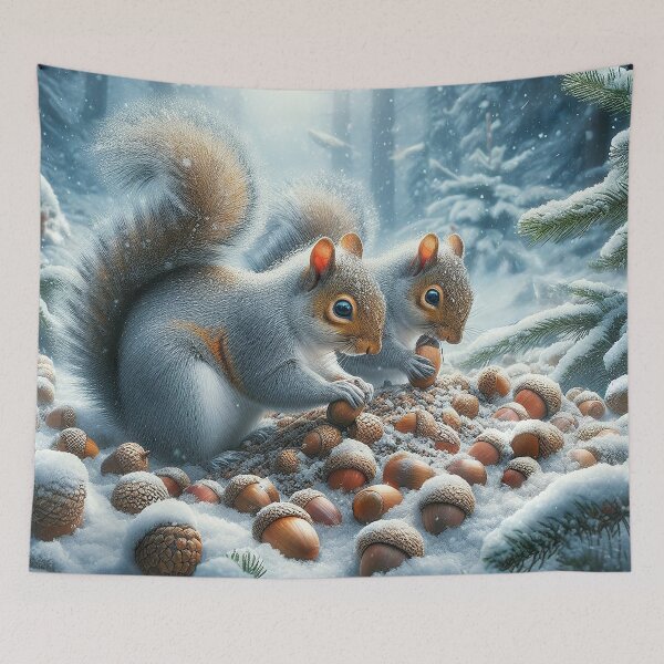 Item preview, A Squirrels Meal From the Stash During Winter designed and sold by nikkolaus.