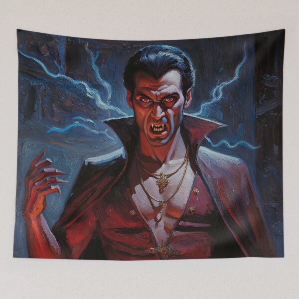 Item preview, Evil Vampire Dracula Haunted House Creepy Portrait all art Halloween designed and sold by Vintage Designs +.