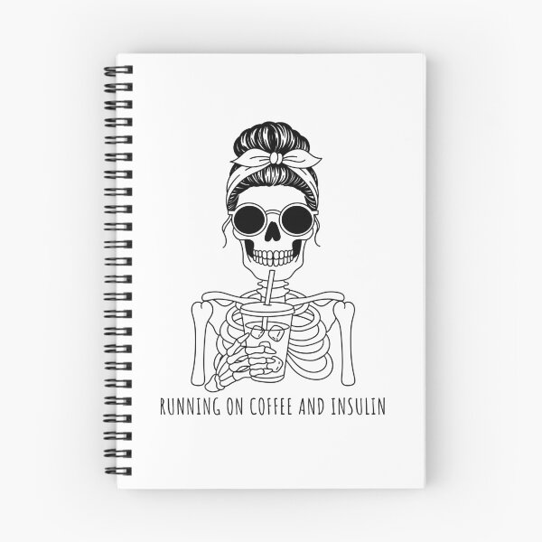 Item preview, Running on Coffee and Insulin Skeleton Type 1 Diabetes Awareness  designed and sold by Ink & Insulin Creative Studio.