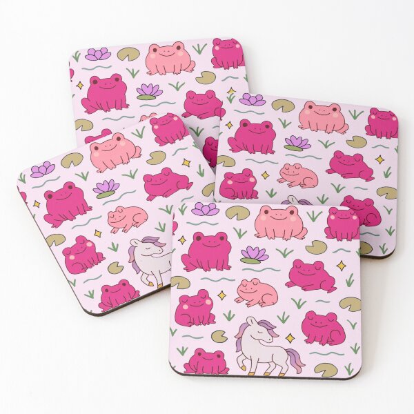 Item preview, pink frogs designed and sold by hobbiesandall.