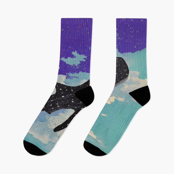Item preview, Flying Cosmic Whale Shark on sky in purple sky of evening designed and sold by MerryCrown.
