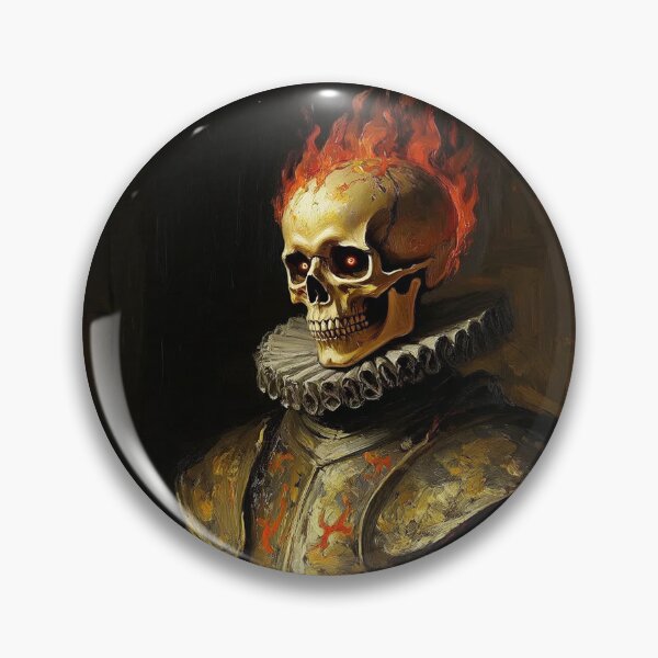 Item preview, The Flaming Knight fantasy horror haunted house portrait art designed and sold by Vintage Designs +.