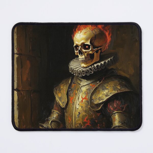 Item preview, The Flaming Knight fantasy horror haunted house portrait art designed and sold by Vintage Designs +.