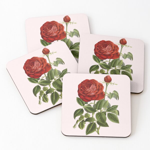 Item preview, Antique Red Rose Flower with Rose Bud designed and sold by IrisAndIvy.