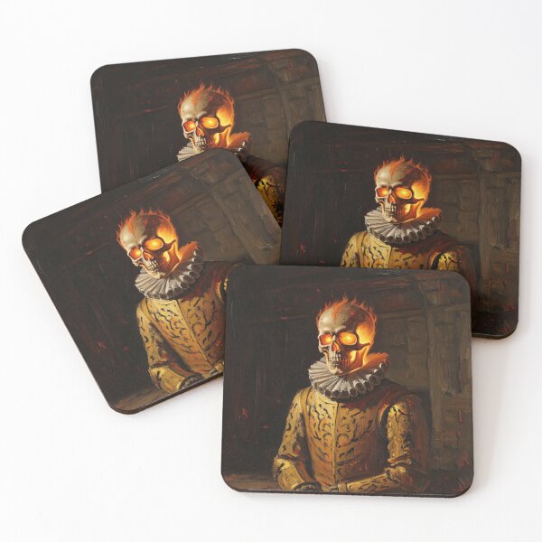 Item preview, The Flaming Knight fantasy horror haunted house portrait art designed and sold by Vintage Designs +.