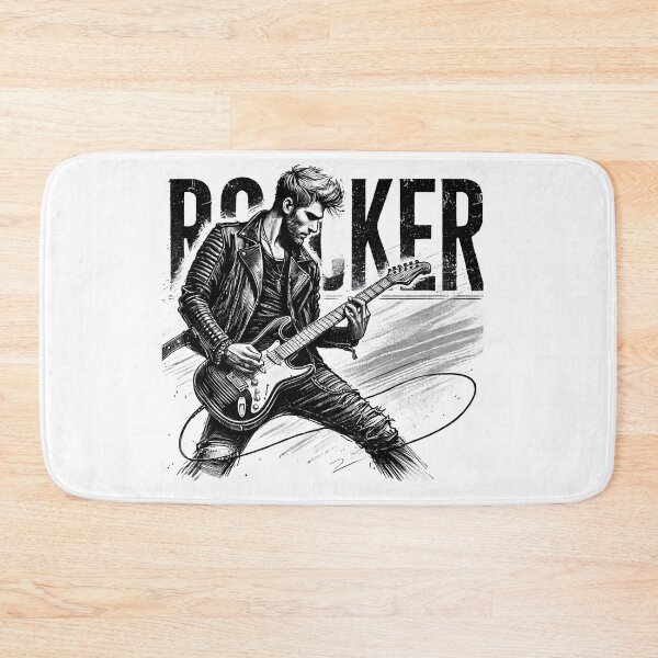 Item preview, A cool guy is rocking out on his electric guitar like a true rockstar. designed and sold by CHAMP639.