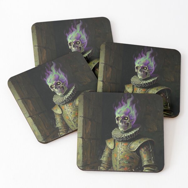 Item preview, The Flaming Knight fantasy horror haunted house portrait art designed and sold by Vintage Designs +.