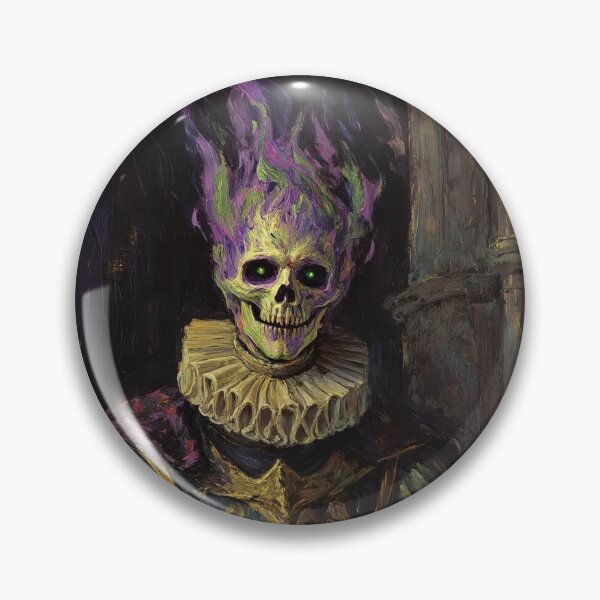Item preview, The Flaming Knight fantasy horror haunted house portrait art designed and sold by Vintage Designs +.