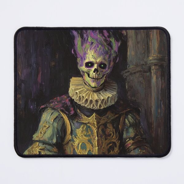 Item preview, The Flaming Knight fantasy horror haunted house portrait art designed and sold by Vintage Designs +.