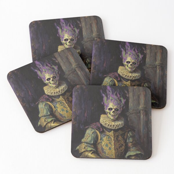 Item preview, The Flaming Knight fantasy horror haunted house portrait art designed and sold by Vintage Designs +.