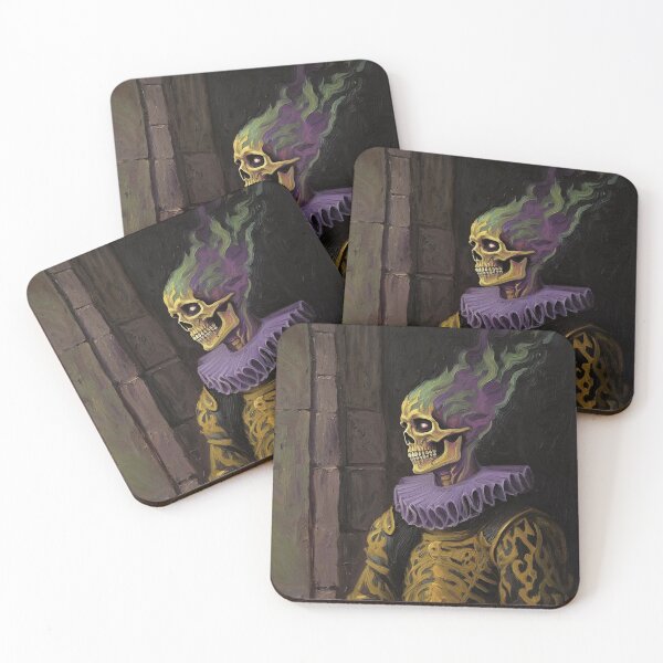 Item preview, The Flaming Knight fantasy horror haunted house portrait art designed and sold by Vintage Designs +.