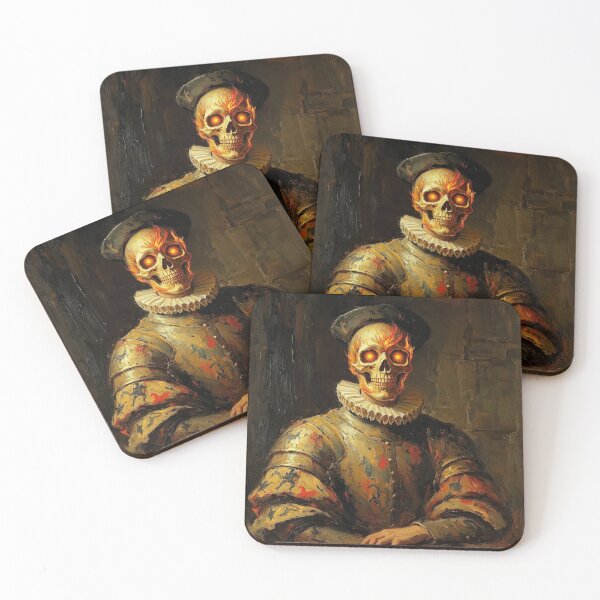 Item preview, The Flaming Knight fantasy horror haunted house portrait art designed and sold by Vintage Designs +.