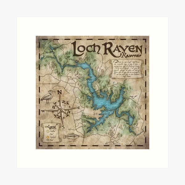 Loch Raven Reservoir Hiking Trail Map - Antique Cartography Art Print
