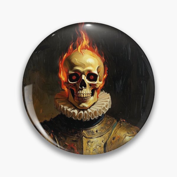 Item preview, The Flaming Knight fantasy horror haunted house portrait art designed and sold by Vintage Designs +.