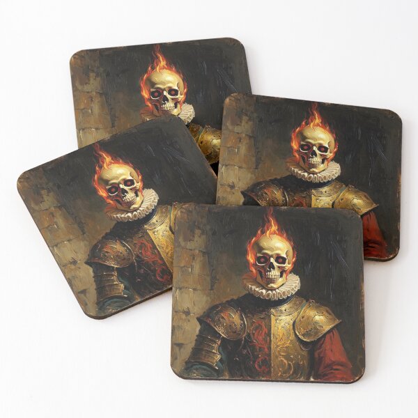Item preview, The Flaming Knight fantasy horror haunted house portrait art designed and sold by Vintage Designs +.