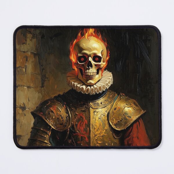Item preview, The Flaming Knight fantasy horror haunted house portrait art designed and sold by Vintage Designs +.