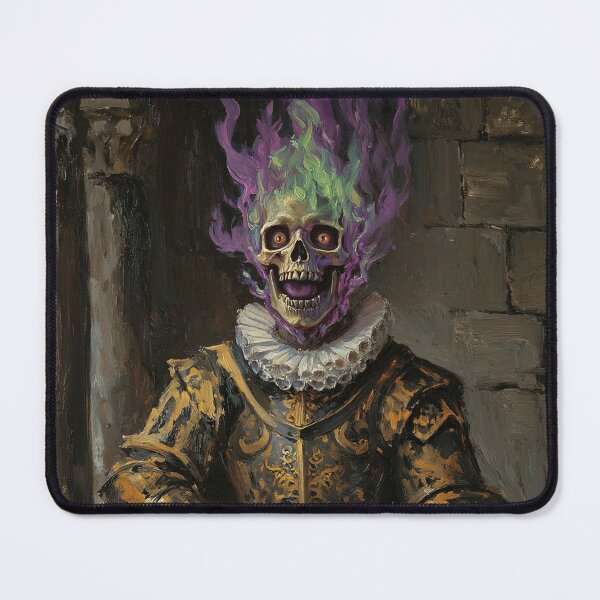 Item preview, The Flaming Knight fantasy horror haunted house portrait art designed and sold by Vintage Designs +.