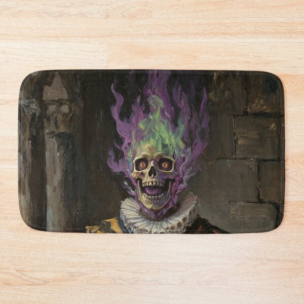 Item preview, The Flaming Knight fantasy horror haunted house portrait art designed and sold by Vintage Designs +.