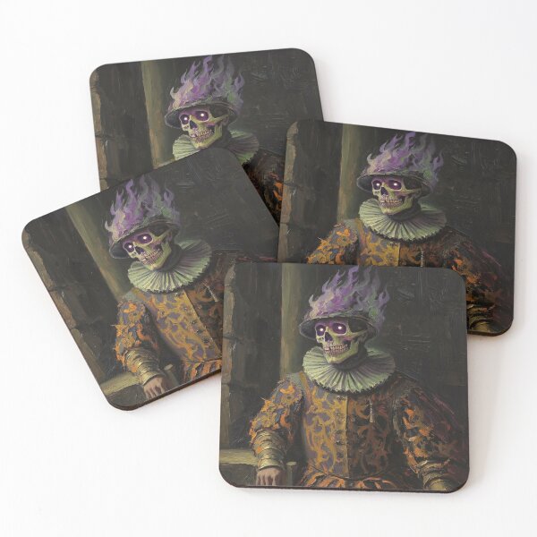 Item preview, The Flaming Knight fantasy horror haunted house portrait art designed and sold by Vintage Designs +.