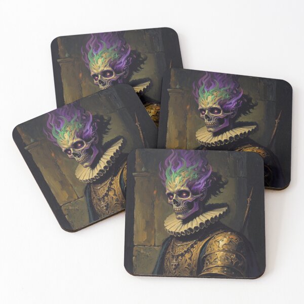 Item preview, The Flaming Knight fantasy horror haunted house portrait art designed and sold by Vintage Designs +.