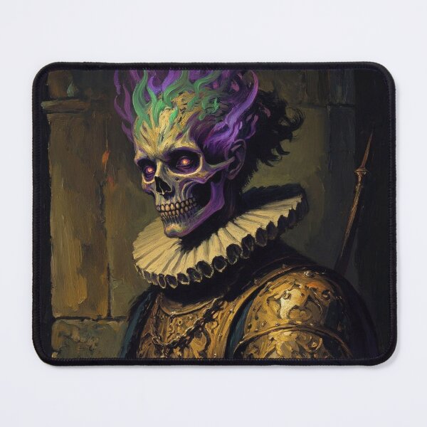 Item preview, The Flaming Knight fantasy horror haunted house portrait art designed and sold by Vintage Designs +.