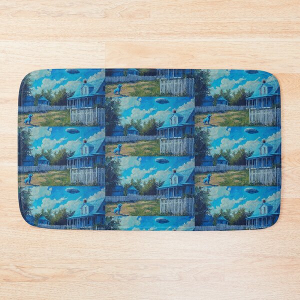 Item preview, Blue Dog and Alien Spaceship Sci-Fi Art designed and sold by Fantasy Masterpiece.