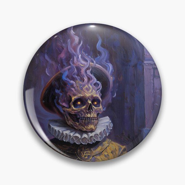 Item preview, The Flaming Knight fantasy horror haunted house portrait art designed and sold by Vintage Designs +.