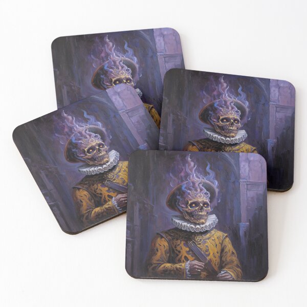 Item preview, The Flaming Knight fantasy horror haunted house portrait art designed and sold by Vintage Designs +.