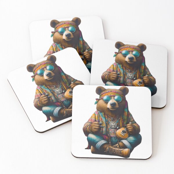 Item preview, Hippie Street Art Bear – Funky Urban Animal designed and sold by FunkyFauna.