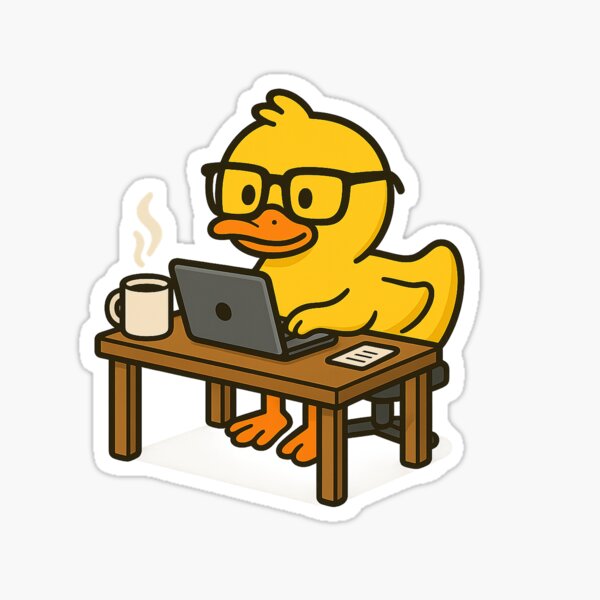 Item preview, Programmer Duck – Funny rubber duck design with a computer designed and sold by Patolabs.