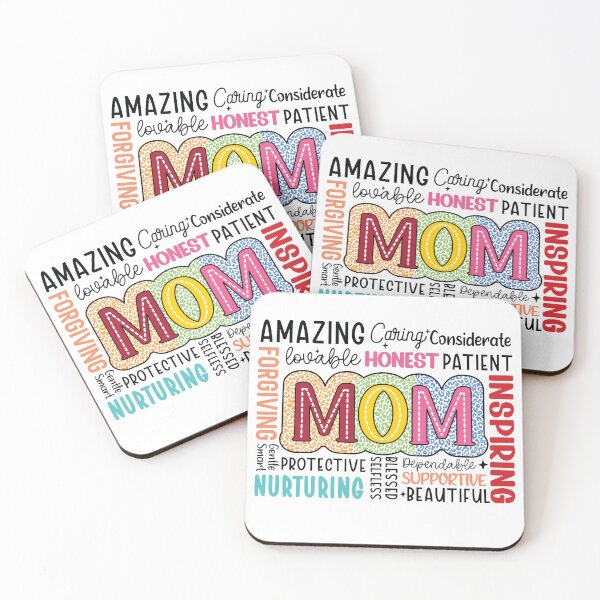 Item preview, Colorful Leopard Print MOM Typography with Inspirational Traits Gifts designed and sold by Maniutek.