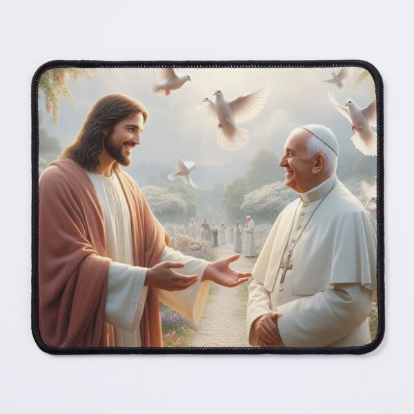 Item preview, Jesus Welcoming Pope Francis into Heaven designed and sold by sevenmountains.
