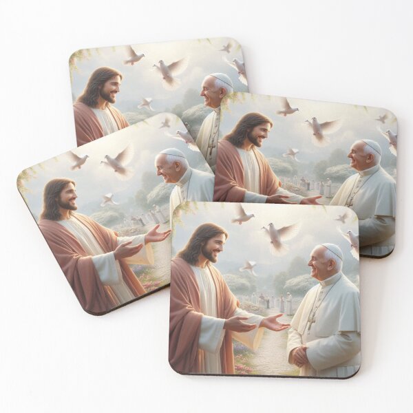 Item preview, Jesus Welcoming Pope Francis into Heaven designed and sold by sevenmountains.
