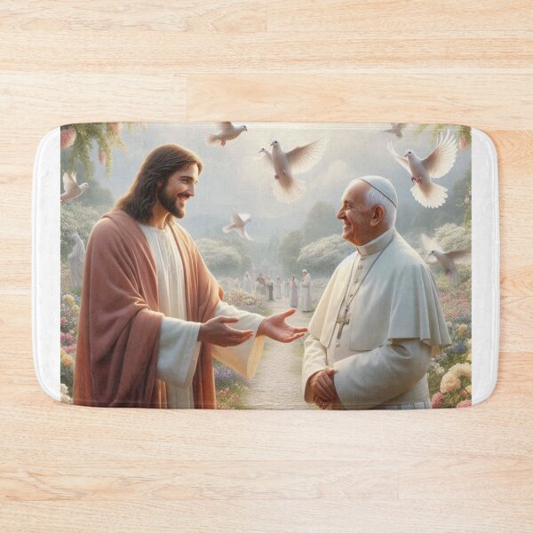 Item preview, Jesus Welcoming Pope Francis into Heaven designed and sold by sevenmountains.
