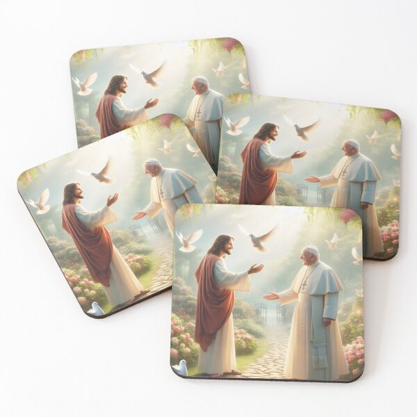 Item preview, Jesus Welcoming Pope Francis into Heaven designed and sold by sevenmountains.