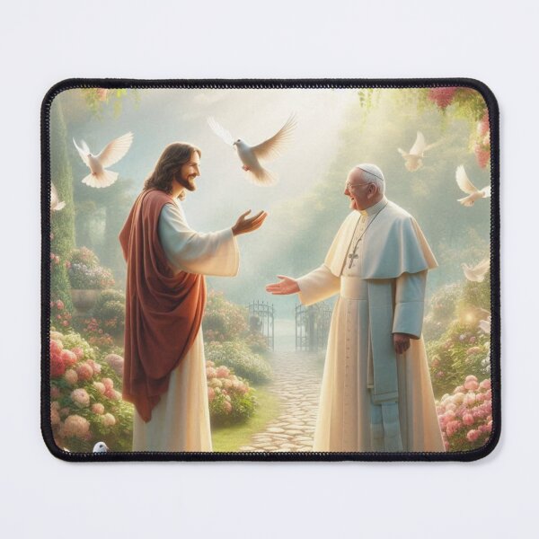 Item preview, Jesus Welcoming Pope Francis into Heaven designed and sold by sevenmountains.