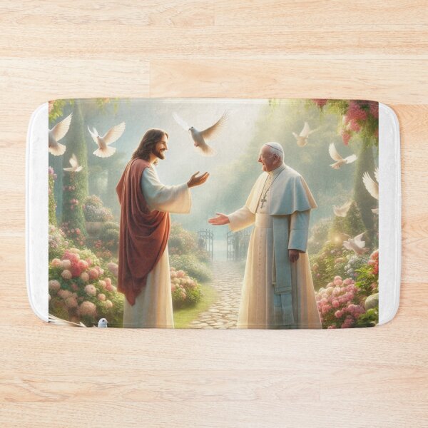 Item preview, Jesus Welcoming Pope Francis into Heaven designed and sold by sevenmountains.