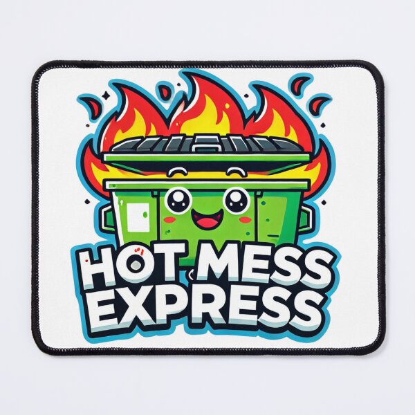 Item preview, Hot Mess Express Dumpster Fire Funny Kawaii Meme T-Shirt designed and sold by techtrinket.