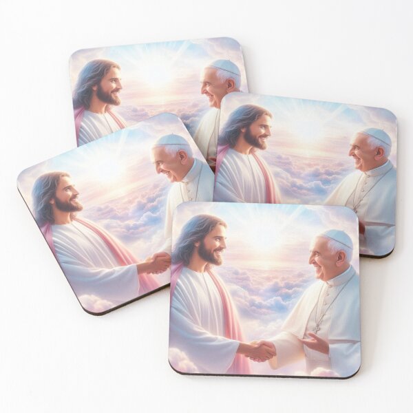 Item preview, Jesus Welcoming Pope Francis into Heaven designed and sold by sevenmountains.