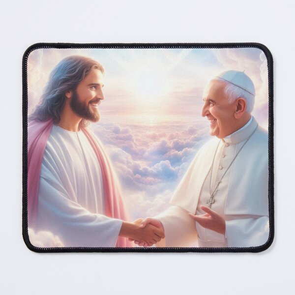 Item preview, Jesus Welcoming Pope Francis into Heaven designed and sold by sevenmountains.